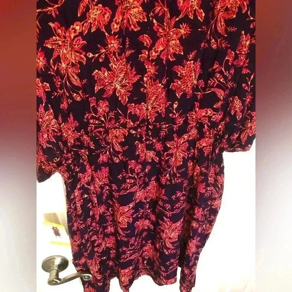 Women's Lands' End Gathered Waist Kaftan Swim Cover-Up Dress size M/L - Picture 8 of 13